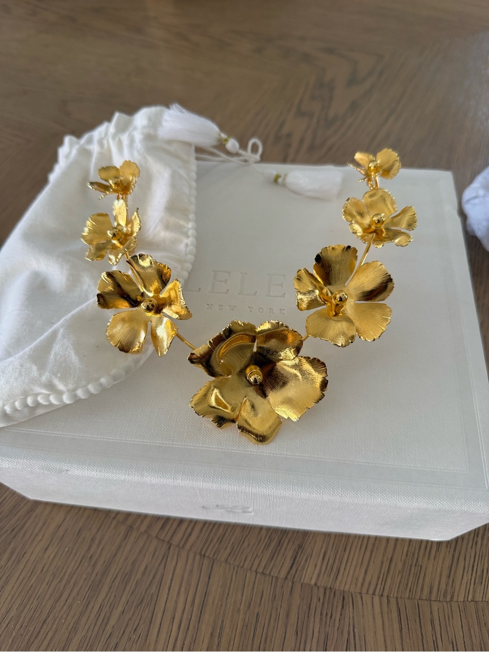 LELET NY Eden Floral Vee Halo Headpiece